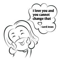 Cute Jesus Christ Line Art for print or use as poster, card, flyer or t shirt vector