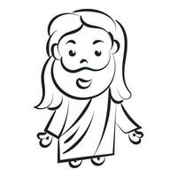 Cute Jesus Christ Line Art for print or use as poster, card, flyer or t shirt vector