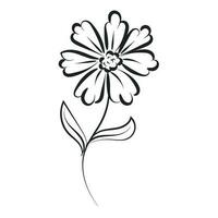 Hand Drawn spring flower design. Cute floral decoration icon vector illustration design