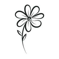 Hand Drawn spring flower design. Cute floral decoration icon vector illustration design