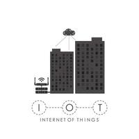 Internet of things concept. City connected to the Internet. Good for websites and presentations. Vector illustration.