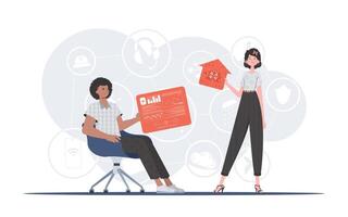 Internet of things concept. Internet of Things Team. Good for websites and presentations. illustration in flat style. vector