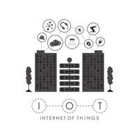 City connected to the Internet. Internet of things concept. Good for websites and presentations. illustration. vector