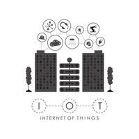 City connected to the Internet. Internet of things concept. Good for websites and presentations. Vector illustration.