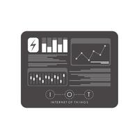 Dashboard with internet of things data. IoT concept. illustration. vector
