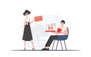 Internet of Things Team. Internet of things and automation concept. Good for presentations and websites. Trendy flat style. . vector