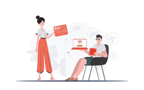 Internet of Things Team. IoT concept. Good for presentations and websites. illustration. vector