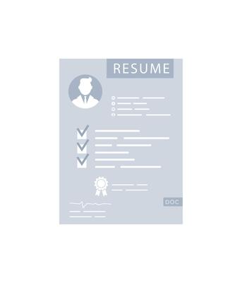 Resume icon. The concept of getting a job. Isolated. .