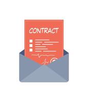 Contract icon. The concept of getting a job. Isolated. . vector