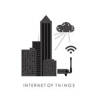 IOT and automation concept. City connected to the Internet. Good for presentations. illustration. vector
