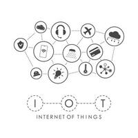 IOT and automation concept. A set of icons connected to each other in one Internet network. Vector illustration.