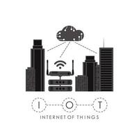 ciudad conectado a el Internet. iot concepto. bueno para presentaciones vector ilustración.