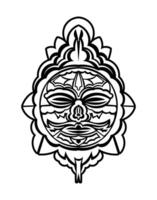 Tiki mask. Maori or polynesia pattern. Good for prints and tattoos. Isolated. vector