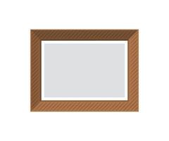 Brown empty wooden frame. Isolated. Flat style. vector