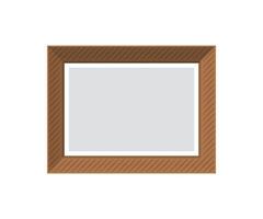 Brown empty wooden frame. Isolated. Flat style. vector