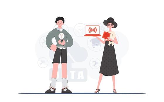 Internet of Things Team. IoT concept. Good for presentations and websites. illustration. vector