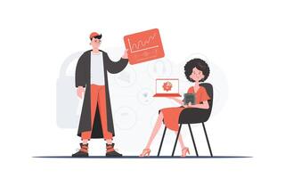 Internet of Things Team. IOT and automation concept. Good for presentations and websites. illustration in trendy flat style. vector