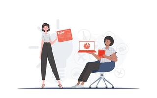 Internet of Things Team. IoT concept. Good for presentations and websites. illustration in flat style. vector