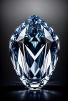 A Blue Diamond On A Black Background. AI Generated photo