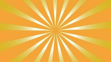 Gelb Sunburst Illustration Hintergrund. nett Sonnenstrahl Jahrgang Stil Sonne retro Muster Animation. video