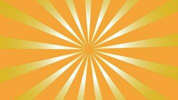 Yellow sunburst illustration background. Nice sunbeam vintage style sun retro pattern animation. video