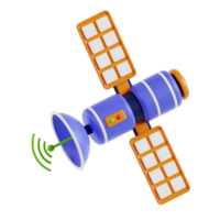 Satellit 3d Symbol. global Netzwerk Kommunikation abstrakt Konzept. 3d Modell- von ein künstlich Satellit von das Erde png