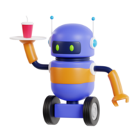 3d robot works as a waiter, serving customers with precision and efficiency png