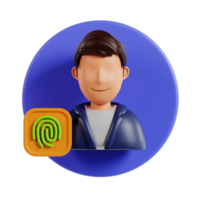 Face recognition 3d icon. Biometric technology for recognition. Suitable for ui, ux, web, mobile, banner and infographic png