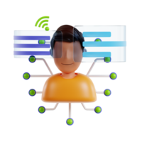 Artificial intelligence technology 3d icon. 3d metaverse, digital technology, virtual reality concept png