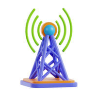 senza fili Torre 3d icona. comunicazione Torre 3d icona per trasmissione Rete segnale. segnale Torre 3d icona. png