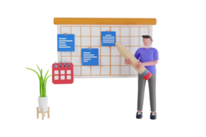 Aufgabe Priorität Verwaltung 3d Illustration. Projekt Management, Aufgabe Verwaltung Anwendung. Kalender mit geplant Termine und Termine, machen aufführen mit Aufgaben und Erinnerungen png