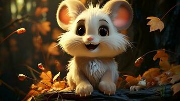 cute animal cartoon character made by AI generative photo