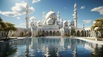 photo-realistic mosque at afternoon AI generated photo