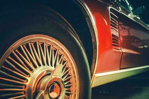 Classic Car Wheel Close Up photo