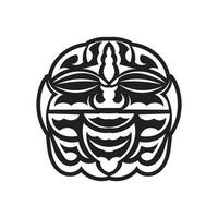 Tiki mask. Maori or polynesia pattern. Good for prints and tattoos. Isolated. Vector