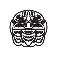 Tiki mask. Maori or polynesia pattern. Good for prints and tattoos. Isolated. Vector
