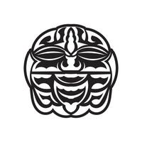 Tiki mask. Maori or polynesia pattern. Good for prints and tattoos. Isolated. Vector