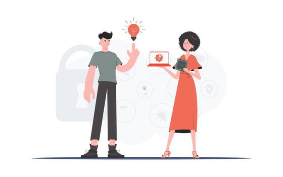 Internet of Things Team. IoT concept. Good for websites and presentations. illustration in flat style. vector