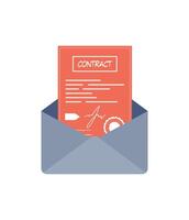 Contract icon. The concept of getting a job. Isolated. . vector
