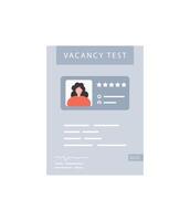 The test is vacant. The concept of getting a job. Isolated. Vector. vector