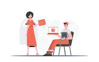 Internet of Things Team. Internet of things and automation concept. Good for websites and presentations. Trendy flat style. . vector