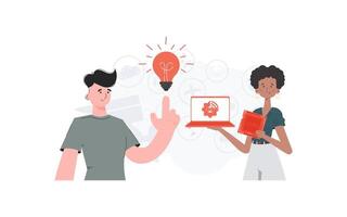 Internet of Things Team. IoT concept. Good for websites and presentations. Trendy flat style. . vector