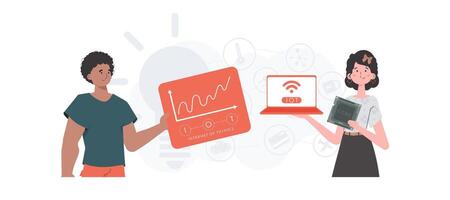 Internet of Things Team. Internet of things concept. Good for websites and presentations. illustration in flat style. vector