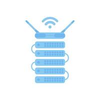 Servers connected to the router. IOT and automation concept. Isolated. . vector