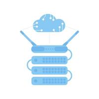 Servers connected to the router. IOT and automation concept. Isolated. . vector