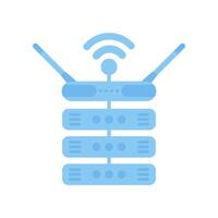 Servers connected to the router. IOT and automation concept. Isolated. . vector