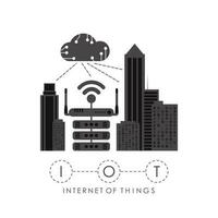 City connected to the Internet. IoT concept. Good for websites and presentations. Vector illustration.