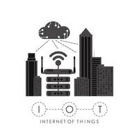 City connected to the Internet. IoT concept. Good for websites and presentations. illustration. vector