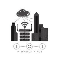 ciudad conectado a el Internet. iot concepto. bueno para sitios web y presentaciones vector ilustración.