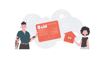 IoT concept. Internet of Things Team. Good for presentations and websites. illustration in trendy flat style. vector